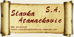 Slavka Atanacković vizit kartica